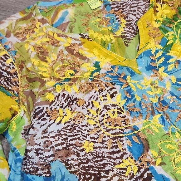 Raj Semi Sheer Embroidered Swimsuit Cover - Picture 5 of 6